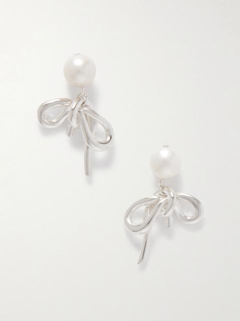 Completedworks Once in a Blue Moon recycled silver pearl earrings Silver