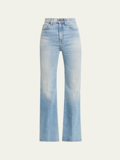 JAMIE HALLER The Crease Flared Jeans in Beach Indigo