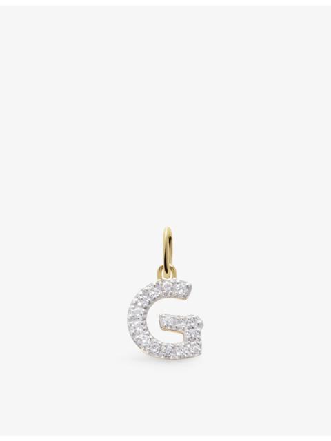 MONICA VINADER G Letter 14ct Yellow-Gold And Lab-Grown Diamond Charm