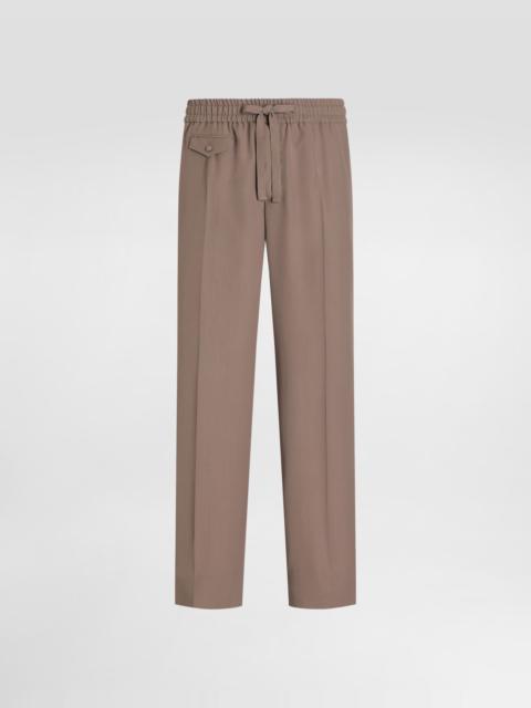 Dolce & Gabbana Wool poplin jogging trousers