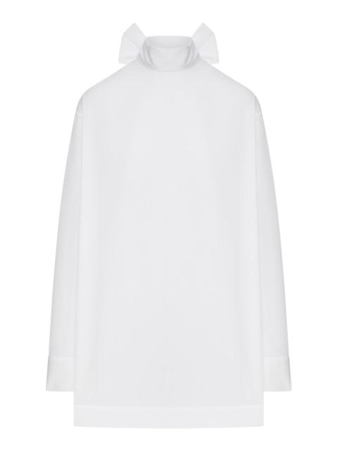 COTTON SHIRT WITH BOW CLOSURE