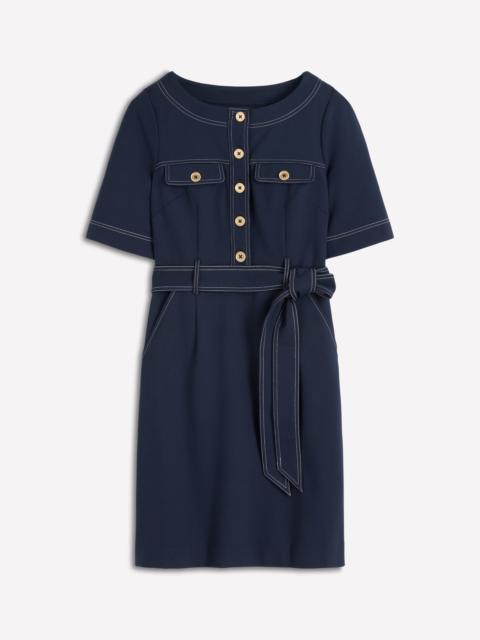 BODEN Bria Ponte Shift Dress-Navy