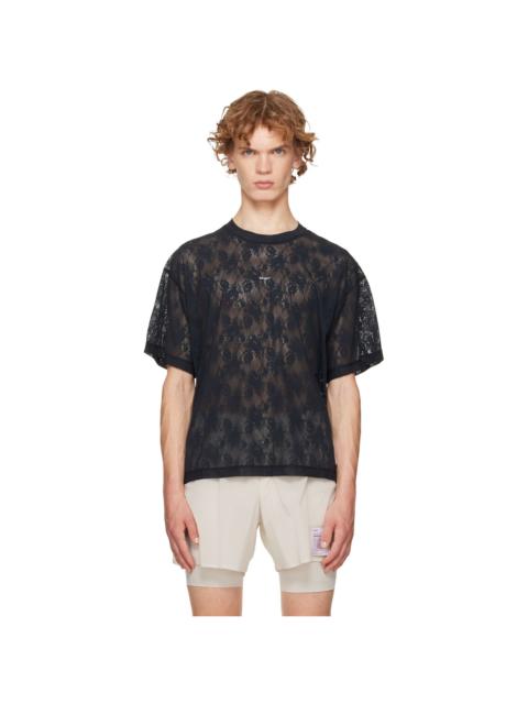 SATISFY Black Space-Lace Running T-shirt