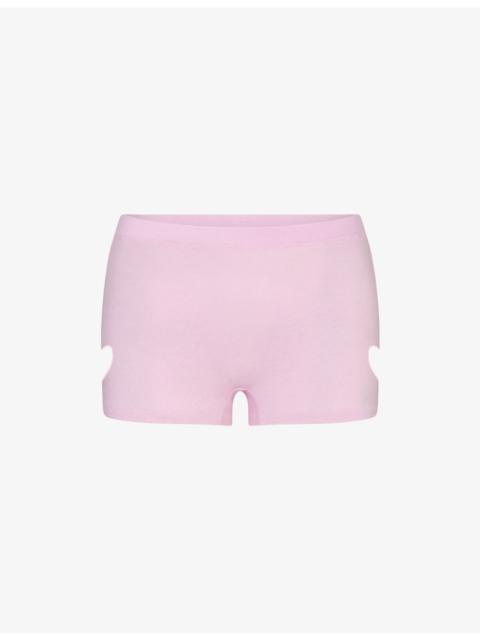 SKIMS Micro Heart Worn-In Cotton-Jersey Shorts