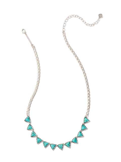 KENDRA SCOTT Robby Vintage Silver Strand Necklace in Variegated Turquoise Magnesite