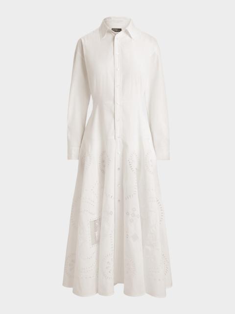 Polo Ralph Lauren Eyelet Cotton Maxi Shirtdress