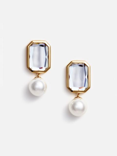 Crystal Pearl Tiered Earrings