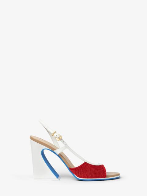 FENDI Fendi Arco White leather high-heeled sandals
