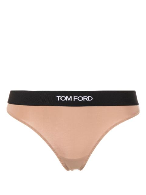 TOM FORD Pink logo tape thong
