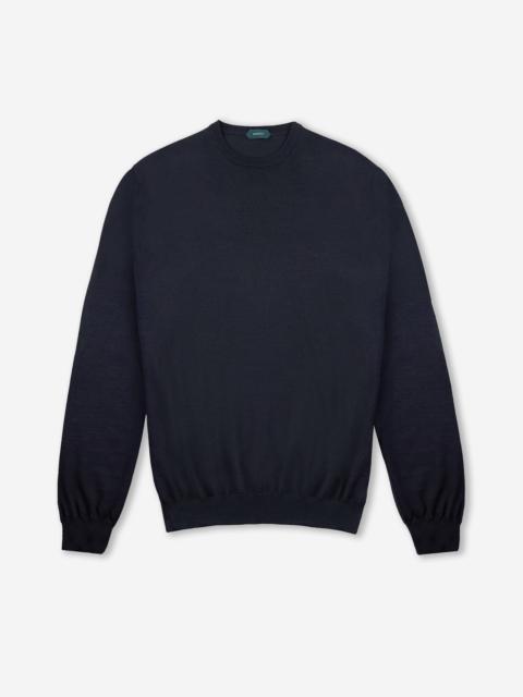 SLOWEAR Slim-fit crew-neck sweater in certified Flexwool