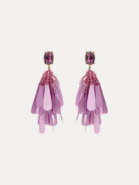 Oscar de la Renta SEQUIN PETAL CLIP-ON EARRINGS