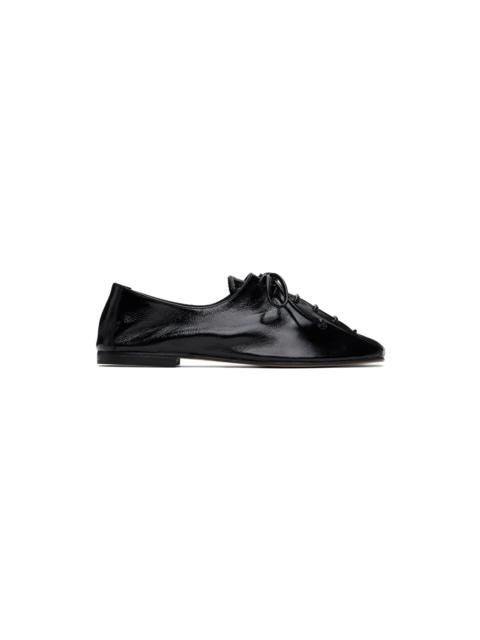 HEREU Black Plegada Crinkled Glossy Oxfords