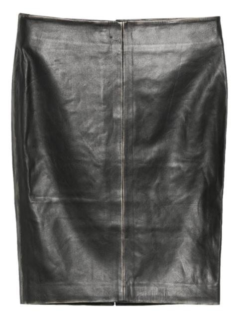 ST. AGNI leather pencil midi skirt