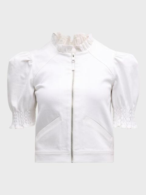 Cinq à Sept Anabella Short-Sleeve Zip-Front Jacket