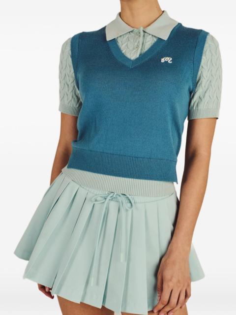 malbon Veronica cable-knit polo shirt