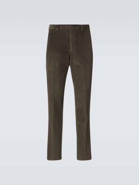 Cotton corduroy straight pants