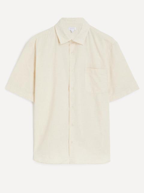 Sunspel Natural Textured Short-Sleeve Shirt