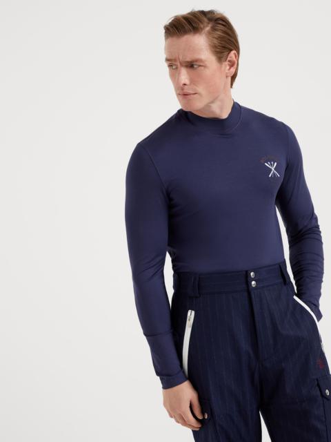 Brunello Cucinelli Comfort silk jersey T-shirt with embroidery