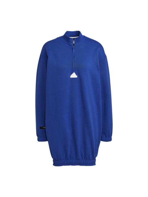 adidas (WMNS) adidas Half-Zip Sweater Dress 'Blue' HM2894