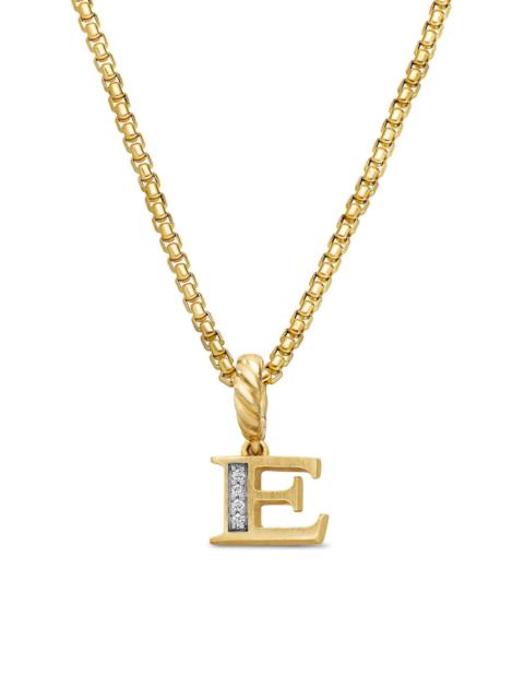DAVID YURMAN Women's Pavé Initial Pendant in 18K Yellow Gold - Initial E