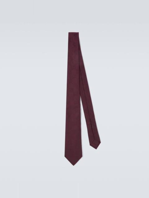 GUCCI GG cotton and silk jacquard tie