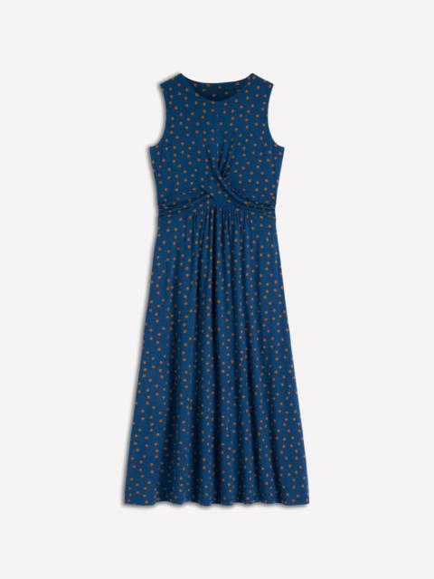 BODEN Zara Cross Waist Jersey Dress-Tourmaline Blue, Painted Dot