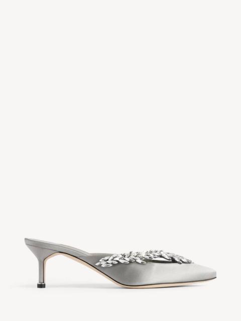 BALENCIAGA Women's Balenciaga | Manolo Blahnik Mule in Grey Plume