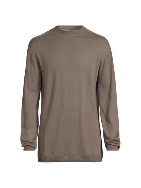 Rick Owens Men's Maglia Oversized Wool Sweater - Dust