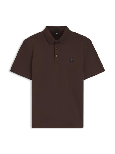 BOSS POLO SHIRT IN MERCERIZED COTTON WITH DOUBLE B MONOGRAM