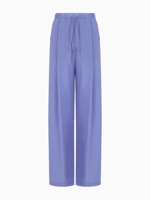 EMPORIO ARMANI Palazzo trousers in a fluid fabric