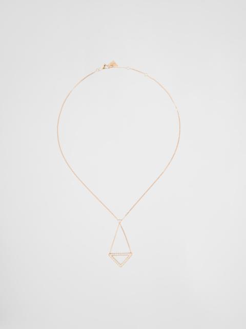 Eternal Gold cut-out pendant necklace in yellow gold with diamonds