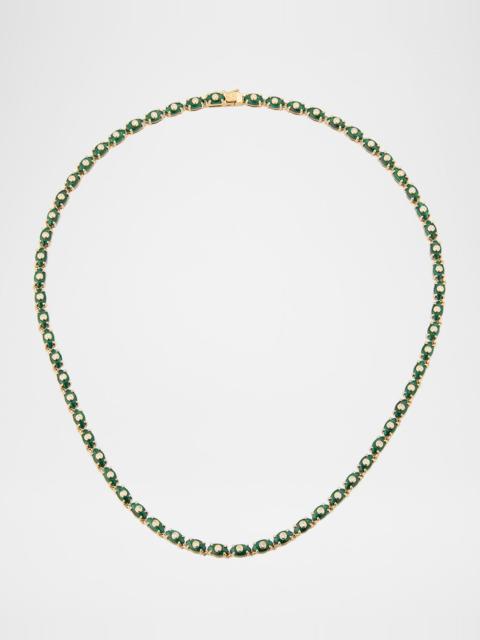 SYDNEY EVAN Tiny Carved Malachite Evil Eye Necklace with Diamonds