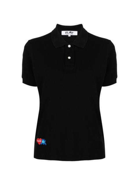 x Invader pixelated-heart polo shirt