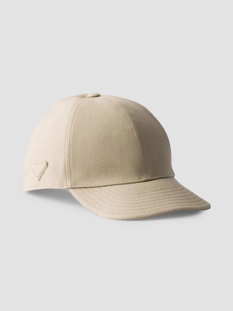 Prada Men's Linen Baseball Cap - Beige Khaki