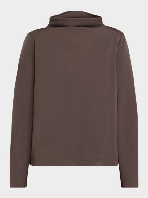 EILEEN FISHER Funnel-Neck Lightweight Ponte Top