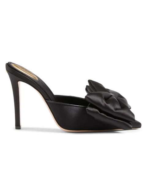 Valentino Women's Yolande 105MM Satin Mules - Black