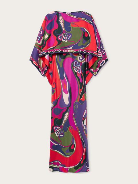 PUCCI ORCHIDEE PRINT LONG DRESS WITH SHAWL