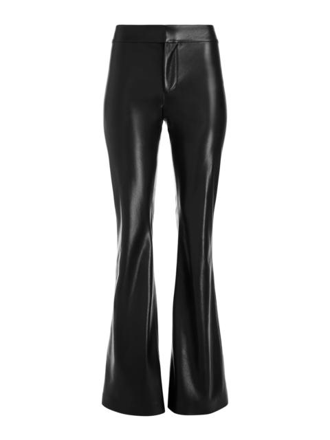 Alice + Olivia ANDREW VEGAN LEATHER MID RISE BOOTCUT SLIM PANT