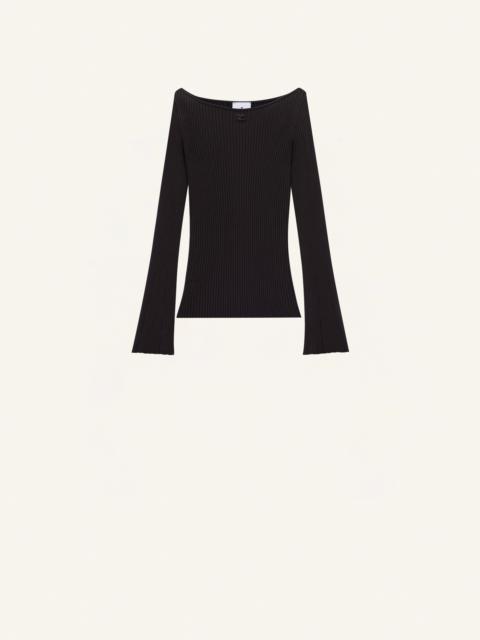 courrèges BOAT NECK RIB KNIT SWEATER