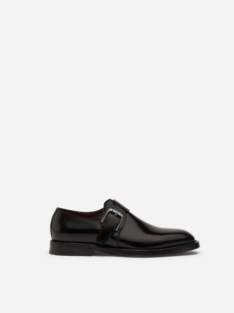 Brushed calfskin monk strap shoes