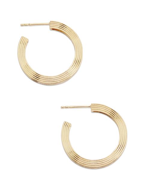 SYDNEY EVAN Women's Love Notes 14K Yellow Gold Medium Fluted Hoop Earrings - Yellow Gold