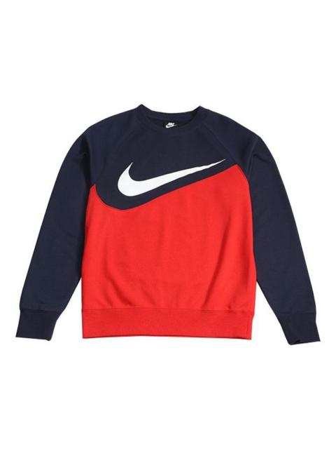 Nike Nike Logo Large Splicing Round Neck Pullover Red BV5305-657