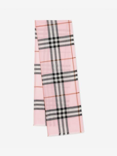 Burberry Check Lightweight Wool Silk Scarf