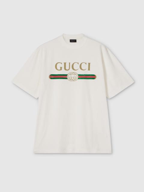 GUCCI Silk blend jersey T-shirt with print