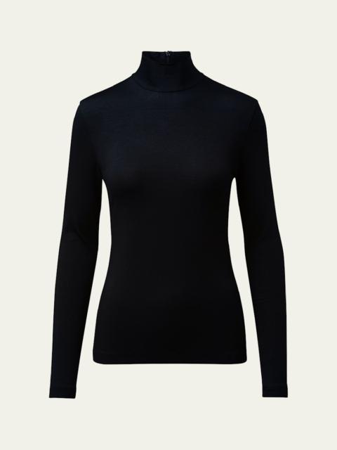 AKRIS Turtleneck Long-Sleeve Modal-Stretch Top