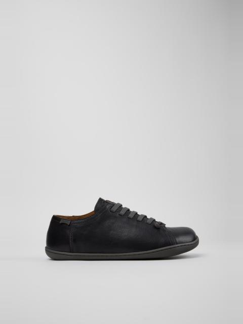 CAMPER Peu Black Vegetable-Tanned Leather Shoes for Men.