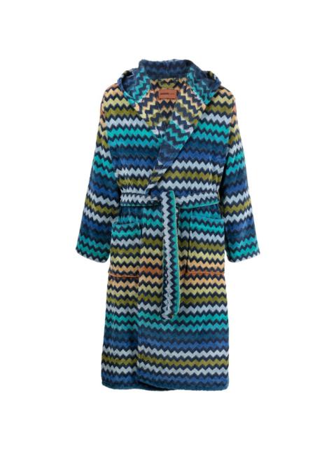 Warner zigzag-pattern bathrobe