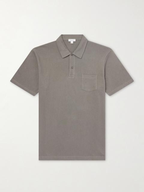 Sunspel Riviera Cotton-Mesh Polo Shirt