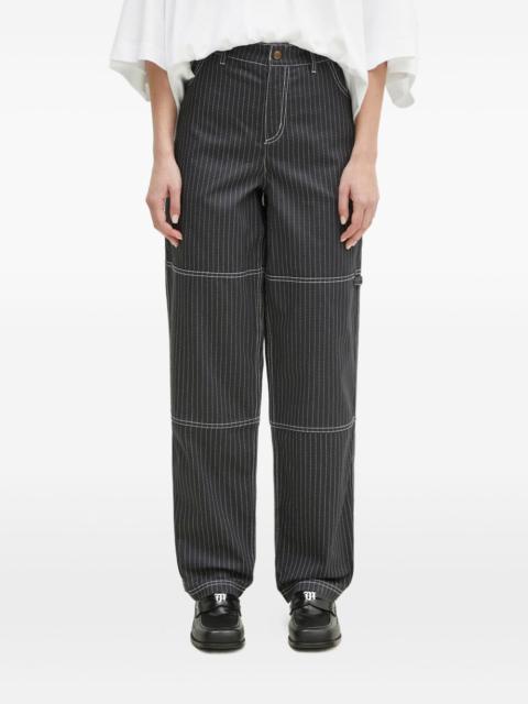 adidas pinstriped panelled trousers