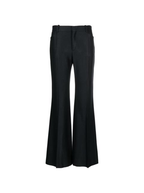 high-waist flared trousers